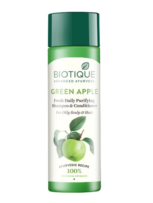 Biotique Шампунь-кондиционер для волос с зеленым яблоком Green Apple Fresh Daily Purifying Shampoo & Conditioner, 190 мл Biotique Шампунь-кондиционер для волос с зеленым яблоком Green Apple Fresh Daily Purifying Shampoo & Conditioner, 190 мл