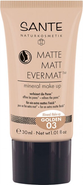 Sante Naturkosmetik Matte Matt Evermat Тональный крем TM 03 Золотой, 30 мл Sante Naturkosmetik Matte Matt Evermat Тональный крем TM 03 Золотой, 30 мл