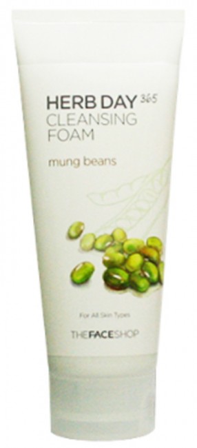 THE FACE SHOP Herb Day 365 Cleansing Foam Mung Beans Пенка для умывания Бобы Маш, 170 мл THE FACE SHOP Herb Day 365 Cleansing Foam Mung Beans Пенка для умывания Бобы Маш, 170 мл