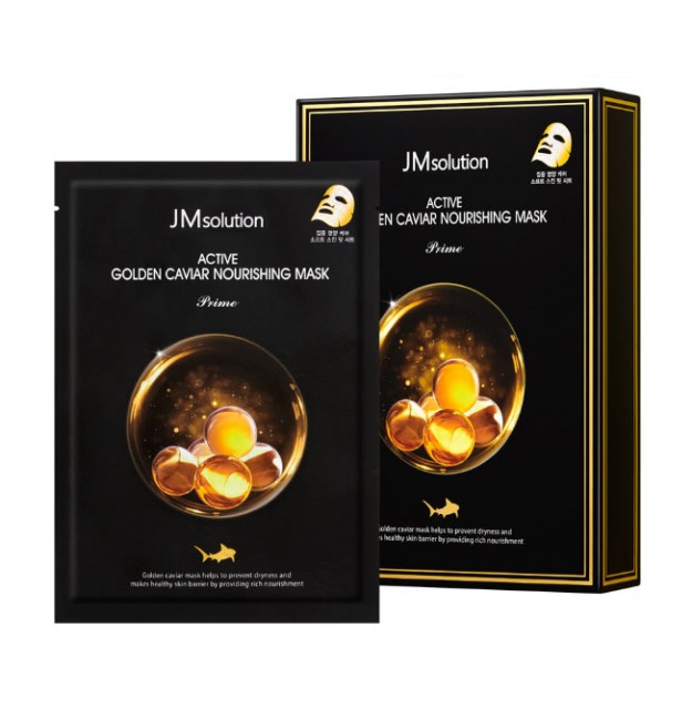 JMsolution Ультратонкая тканевая маска с золотом и икрой Active Golden Caviar Nourishing Mask, 10 шт