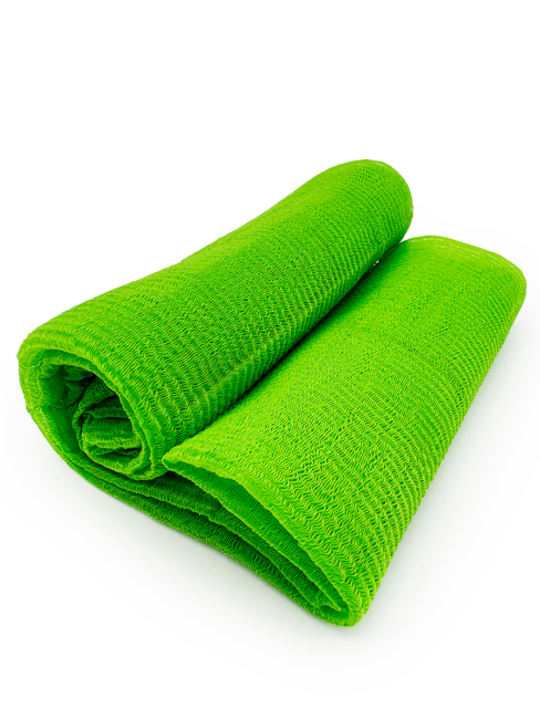 Sungbo Cleamy Мочалка для тела с плетением «Волна» в рулоне мягкая Зеленая Roll-Wave Shower Towel Dark Green 28х95 см, 1 шт