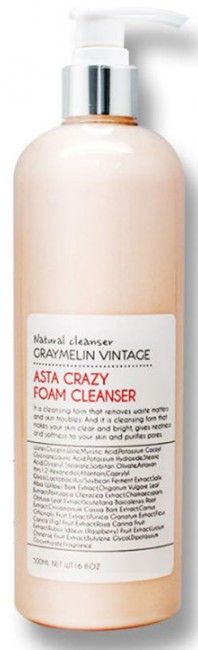 Graymelin Asta Crazy Foam Cleanser Очищающая пенка с экстрактом шиповника, 500 мл