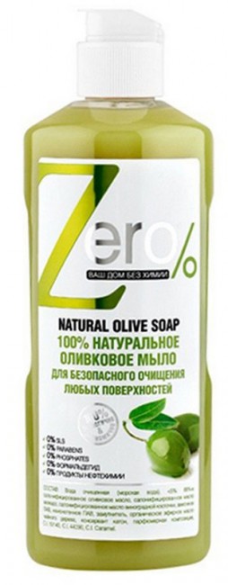 ZERO 100% натуральное оливковое мыло для безопасного очищения любых поверхностей, 500 мл