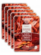 Deoproce Комплект тканевых масок на основе восточных трав и корня женьшеня Color Synergy Effect Sheet Mask Brown, 5*20 мл