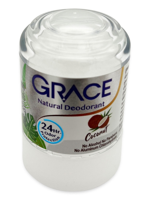 Grace Дезодорант кристаллический натуральный с Кокосом Deodorant Coconut, 50 г Grace Дезодорант кристаллический натуральный с Кокосом Deodorant Coconut, 50 г