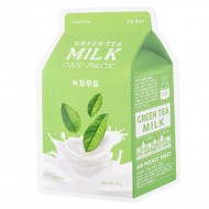 A'PIEU Green Tea Milk One-Pack Успокаивающая маска с экстрактом зеленого чая и гамамелиса, 21 г