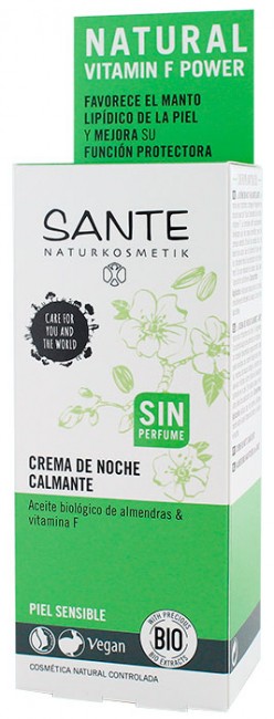 Sante Смягчающий ночной крем для чувствительной кожи c маслом Миндаля и Витамином F, 50 мл