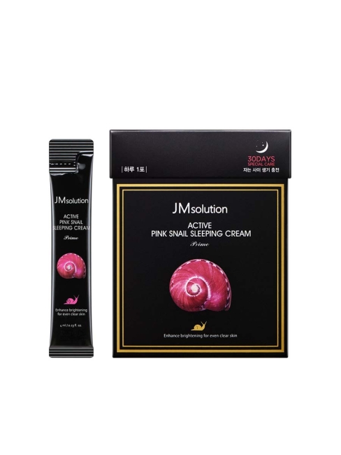 JMsolution Обновляющая ночная крем-маска с муцином розовой улитки Active Pink Snail Sleeping Cream Prime, 4 мл*30 шт