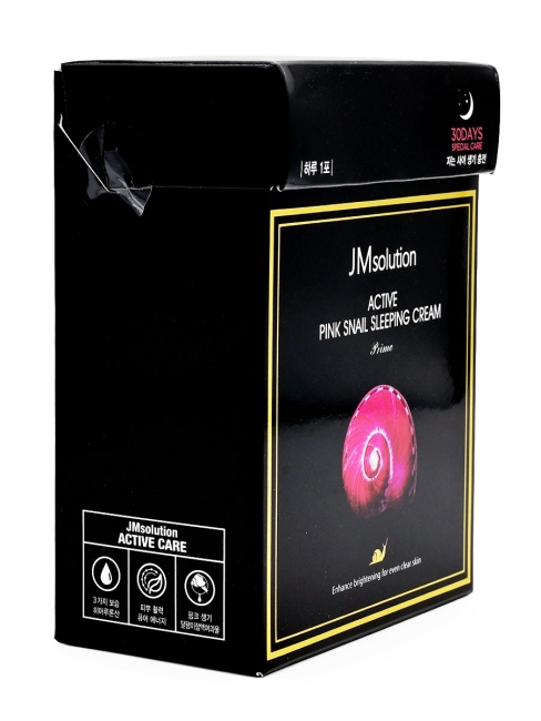 JMsolution Обновляющая ночная крем-маска с муцином розовой улитки Active Pink Snail Sleeping Cream Prime, 4 мл*30 шт