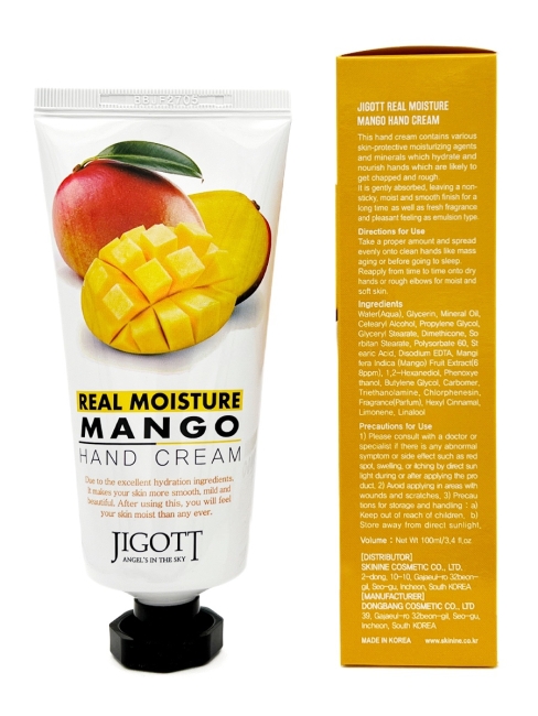 Jigott Крем для рук с экстрактом манго Real Moisture Mango Hand Cream, 100 мл