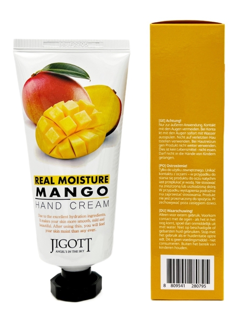 Jigott Крем для рук с экстрактом манго Real Moisture Mango Hand Cream, 100 мл