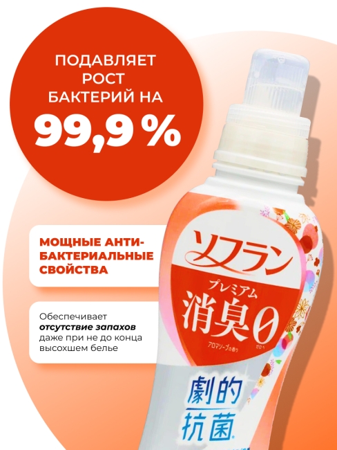 LION Кондиционер для белья антибактериальный с ароматом душистого мыла Soflan Premium Aroma Soap, 510 мл LION Кондиционер для белья антибактериальный с ароматом душистого мыла Soflan Premium Aroma Soap, 510 мл