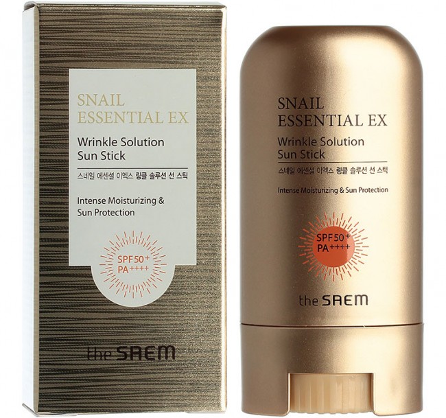 The Saem Крем для лица улиточный солнцезащитный в виде стика Snail Essential EX Wrinkle Solution Sun Stick, 16 г The Saem Крем для лица улиточный солнцезащитный в виде стика Snail Essential EX Wrinkle Solution Sun Stick, 16 г
