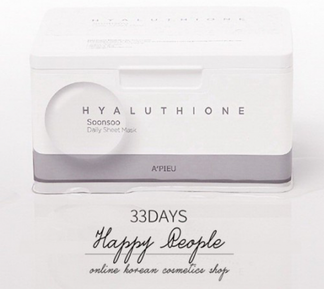 A'Pieu Hyaluthione Soonsoo Daily Sheet Mask Увлажняющие ежедневные маски, 33 шт