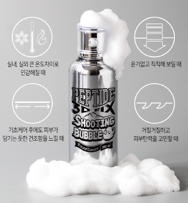 Elizavecca Peptide 3D Fix Shooting Bubble Facial Essence Успокаивающая пузырьковая эссенция с пептидами, 100 мл