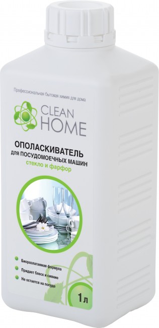 Clean Home Ополаскиватель для ПММ Стекло и Фарфор, 1 л Clean Home Ополаскиватель для ПММ Стекло и Фарфор, 1 л