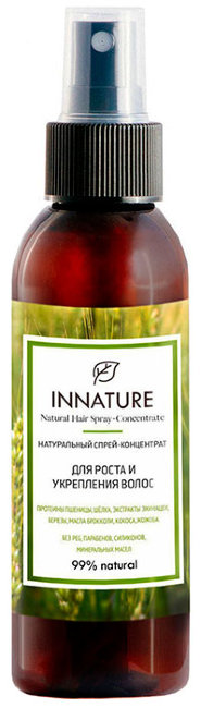 Innature Спрей уходовый концентрат для роста и укрепления волос, 100 мл Innature Спрей уходовый концентрат для роста и укрепления волос, 100 мл