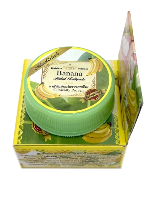 Rochjana Зубная паста отбеливающая растительная с экстрактом банана Banana Herbal Toothpaste, 30 г