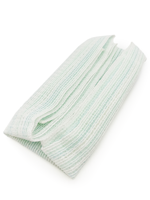 Sungbo Cleamy Мочалка для тела с объёмными нитями мягкая Зелено-голубая Vivid Shower Towel Green 20х100 см, 1 шт