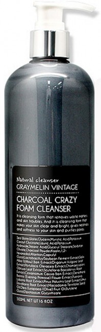 Graymelin Сharcoal Crazy Foam Cleanser Очищающая пенка с древесным углем, 500 мл