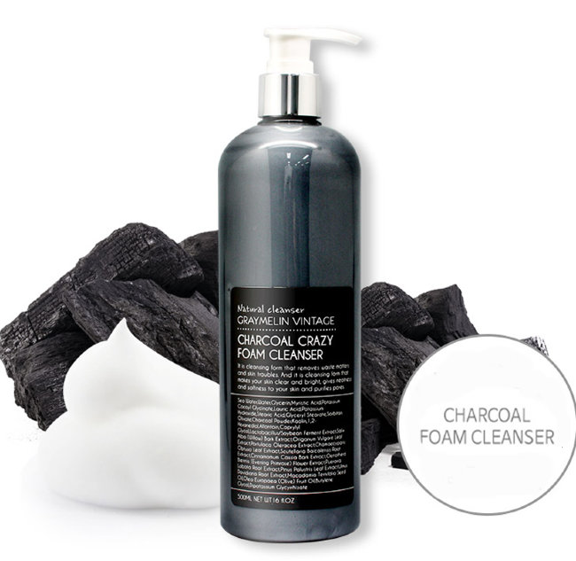Graymelin Сharcoal Crazy Foam Cleanser Очищающая пенка с древесным углем, 500 мл