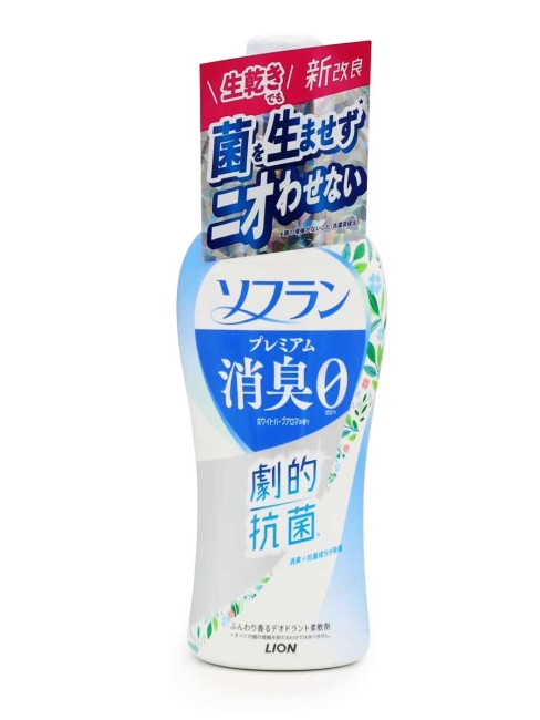 LION Кондиционер для белья антибактериальный аромат цветущего луга Soflan Premium White Herb Aroma, 510 мл