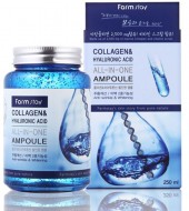 FarmStay Сыворотка для лица с гиалуроновой кислотой и коллагеном Collagen & Hyaluronic Acid All-in-One Ampoule, 250 мл
