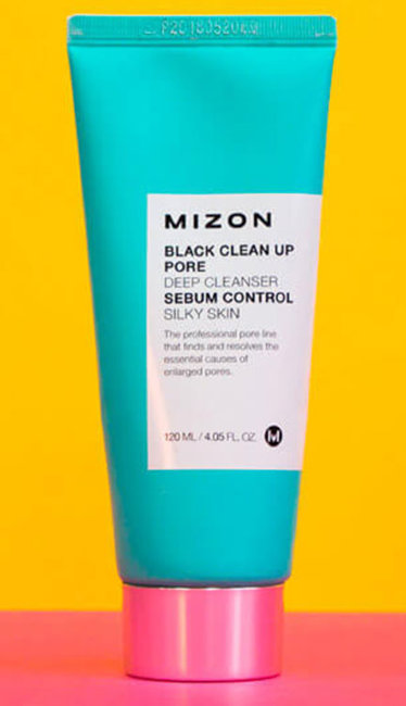 MIZON Black Clean Up Pore Deep Cleanser Очищающая пенка-скраб для борьбы с расширенными порами, 120 мл MIZON Black Clean Up Pore Deep Cleanser Очищающая пенка-скраб для борьбы с расширенными порами, 120 мл