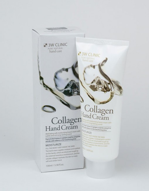3W Clinic Комплект увлажняющих кремов для рук с коллагеном Moisturizing Collagen Hand Cream, 2*100 мл