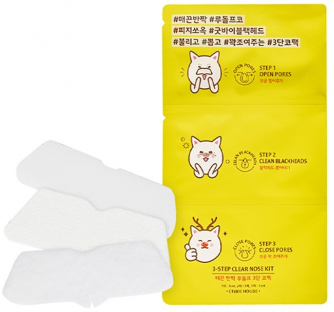 ETUDE HOUSE Rudolph the Shiny 3-Step Clear Nose Kit Трех-шаговый набор для очищения пор носа, 10 г ETUDE HOUSE Rudolph the Shiny 3-Step Clear Nose Kit Трех-шаговый набор для очищения пор носа, 10 г