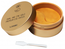L’Sanic Snail and 24K Gold Premium Eye Patch Премиальные патчи для области вокруг глаз с муцином улитки и золотом, 1,4 г*60 шт