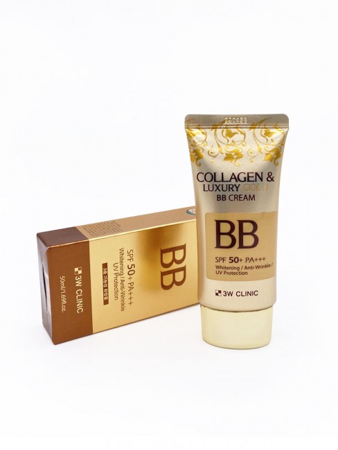 3W Clinic ББ крем с коллагеном и коллоидным золотом Collagen & Luxury Gold BB Cream SPF50+/PA+++, 50 мл 3W Clinic ББ крем с коллагеном и коллоидным золотом Collagen & Luxury Gold BB Cream SPF50+/PA+++, 50 мл