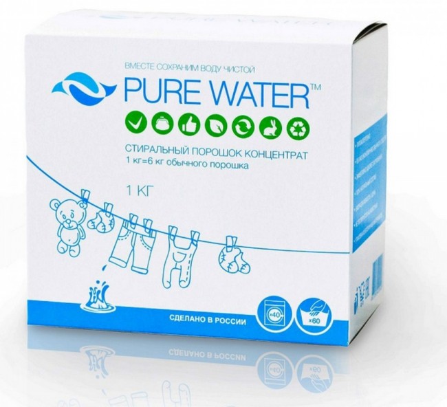 Pure Water Стиральный порошок, 1 кг Pure Water Стиральный порошок, 1 кг