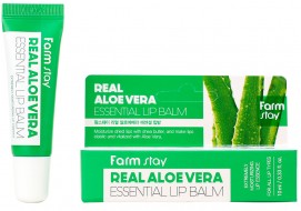 FarmStay Real Aloe Vera Essential Lip Balm Суперувлажняющий бальзам для губ с алоэ, 10 мл