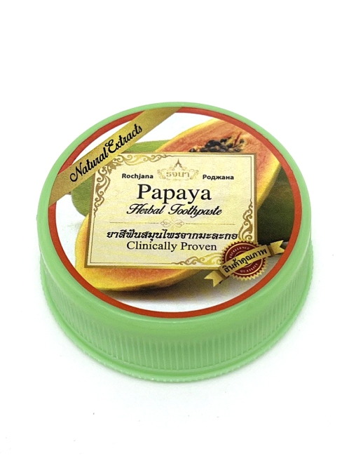 Rochjana Зубная паста отбеливающая растительная с экстрактом папайи Papaya Herbal Toothpaste, 30 г Rochjana Зубная паста отбеливающая растительная с экстрактом папайи Papaya Herbal Toothpaste, 30 г
