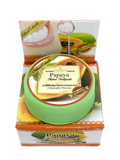 Rochjana Зубная паста отбеливающая растительная с экстрактом папайи Papaya Herbal Toothpaste, 30 г Rochjana Зубная паста отбеливающая растительная с экстрактом папайи Papaya Herbal Toothpaste, 30 г
