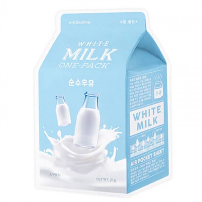 A'PIEU White Milk One-Pack Тканевая увлажняющая маска с молочными протеинами, 21 г
