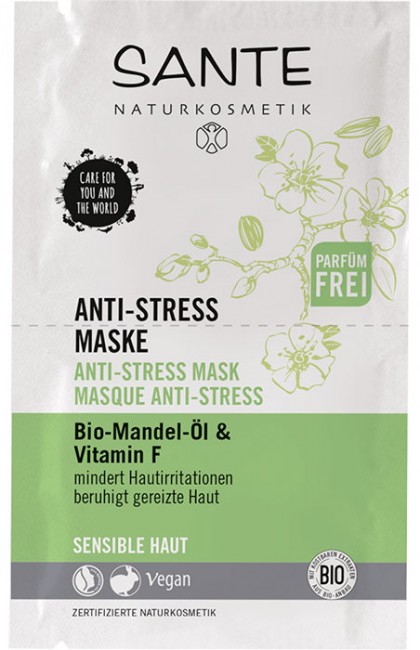 Sante Маска анти-стресс для чувствительной кожи с маслом миндаля и витамином F, 8 мл