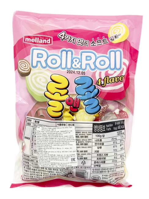 Melland Карамель мягкая 4 молочно-фруктовых вкуса Roll & Roll Soft Candy, 350 г Melland Карамель мягкая 4 молочно-фруктовых вкуса Roll & Roll Soft Candy, 350 г