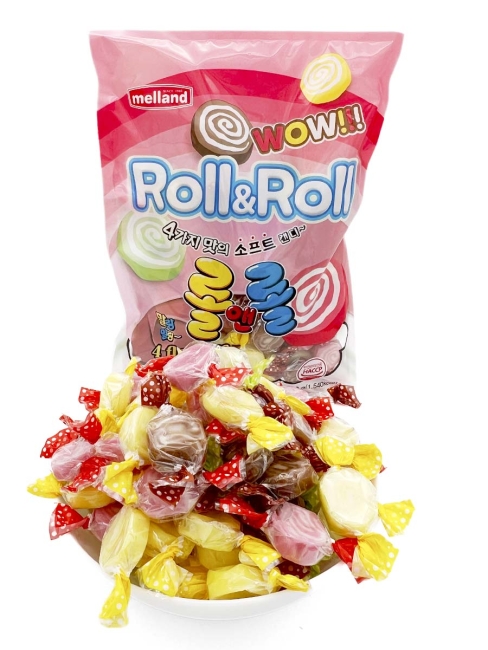 Melland Карамель мягкая 4 молочно-фруктовых вкуса Roll & Roll Soft Candy, 350 г Melland Карамель мягкая 4 молочно-фруктовых вкуса Roll & Roll Soft Candy, 350 г