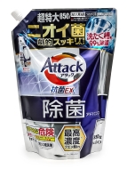 KAO Гель концентрат для стирки антибактериальный с ферментами Attack Disinfectant Advanced Refill, 850 г