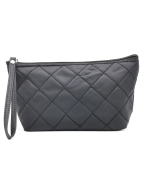 Косметичка женская дорожная стеганая черная, 22 x 13 см Косметичка женская дорожная стеганая черная, 22 x 13 см