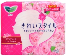 Kao Laurier Beautiful Style Ежедневные гигиенические прокладки с ароматом свежесобранных цветов, 72 шт