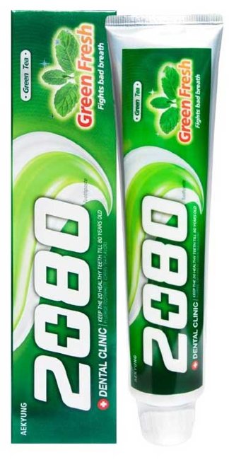 KeraSys Dental Clinic 2080 Green Fresh Зубная паста Зеленый чай, 120 г