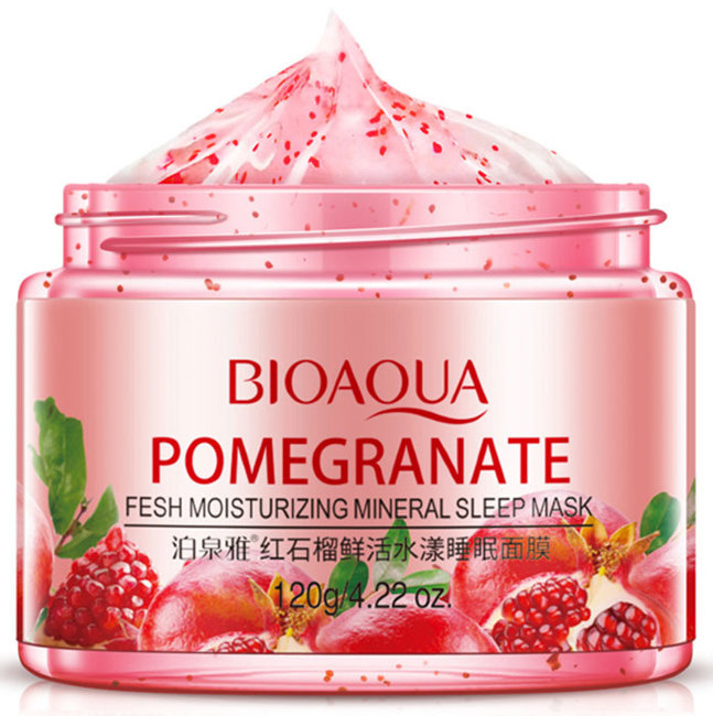Bioaqua Pomegranate Fresh Moisturizing Mineral Sleep Mask Ночная антивозрастная маска на основе экстракта граната, 120 г