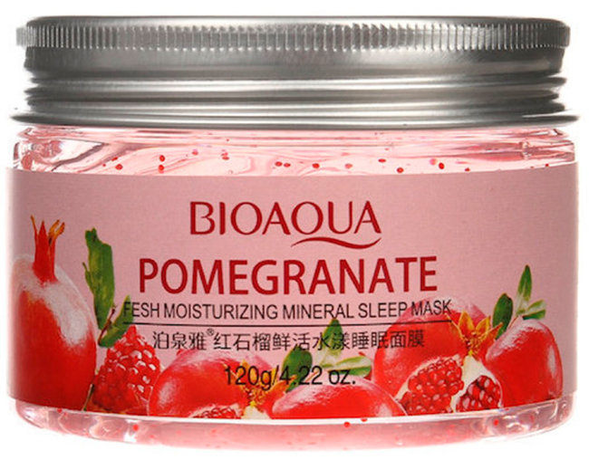 Bioaqua Pomegranate Fresh Moisturizing Mineral Sleep Mask Ночная антивозрастная маска на основе экстракта граната, 120 г