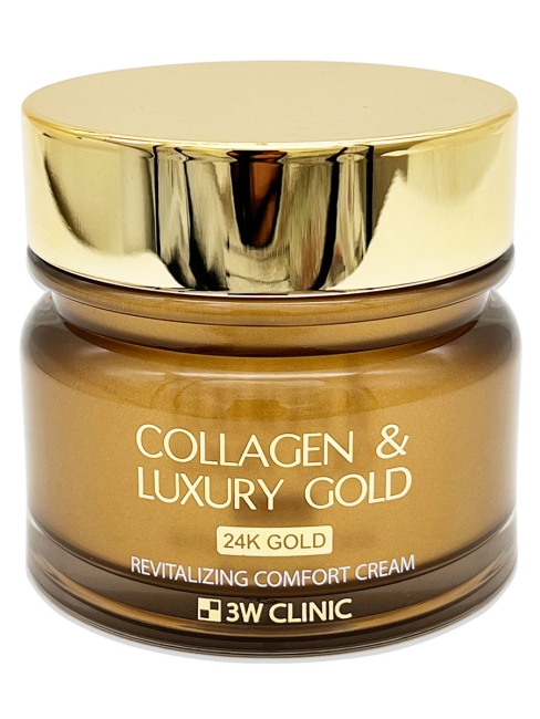 3W Clinic Крем для лица антивозрастной с коллагеном и коллоидным золотом Collagen & Luxury Revitalizing Comfort Gold Cream, 100 г