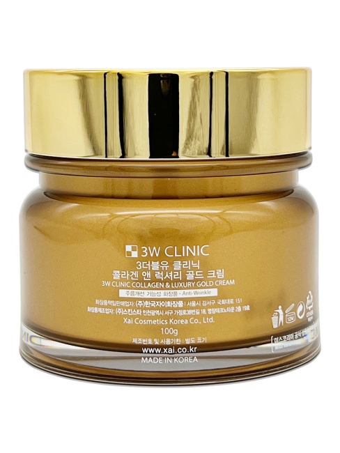 3W Clinic Крем для лица антивозрастной с коллагеном и коллоидным золотом Collagen & Luxury Revitalizing Comfort Gold Cream, 100 г