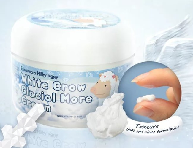 Elizavecca Milky Piggy White Crow Glacial More Cream Осветляющий крем для лица "Белая волна", 100 г