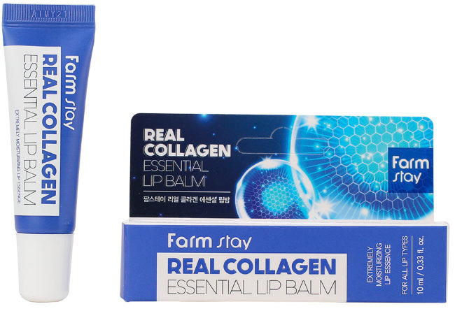 FarmStay Real Collagen Essential Lip Balm Суперувлажняющий бальзам для губ с коллагеном, 10 мл
